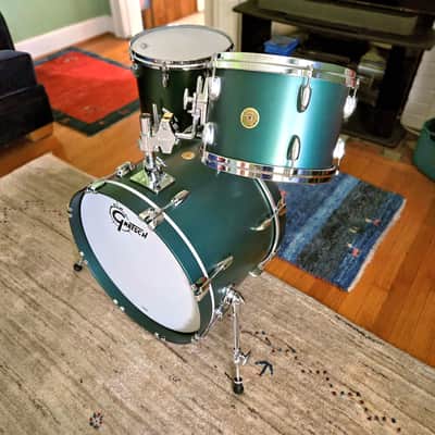 Gretsch USA Custom 3-Piece Drum Set – Cadillac Green Satin – 20/12/14 – Free Shipping CONUS image 2