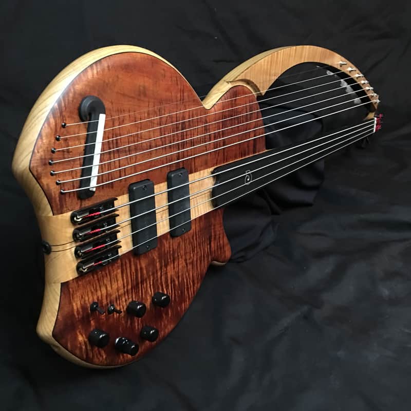 Barton Basses 11-String Fretless Harp Bass 2016 Koa image 1