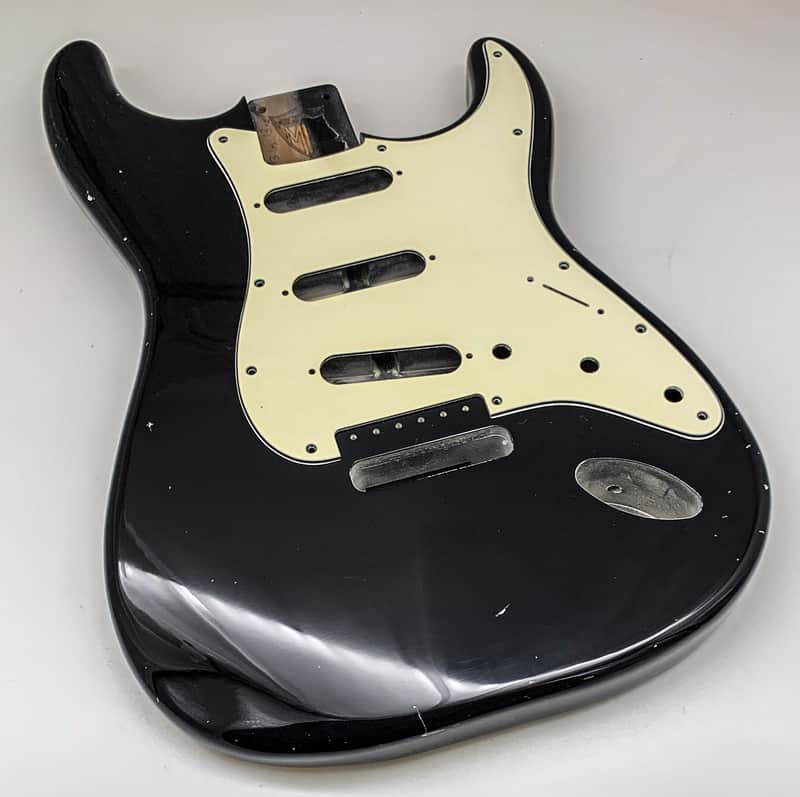 3lbs 15oz BloomDoom Nitro Lacquer Aged Relic Black S-Style Vintage Custom Guitar Body image 1