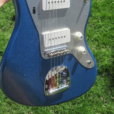 Jazzmaster Guitar 60s Style Handmade Lightweight P90 Custom Lake Placid Blue Rainbow Flake Nitro image 1