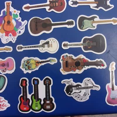 Lot of 57 Gloss Electric & Acoustic Guitar Decals Stickers #2 Case Candy Phone / lap top decor scrap booking etc image 3