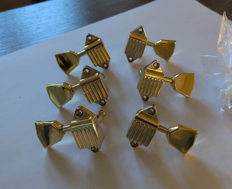 Kluson Waffleback Gold Tuners, Keystone Buttons, NOS in Box, 70s Gibson Norlin Style (SK900SLG/M) image 1