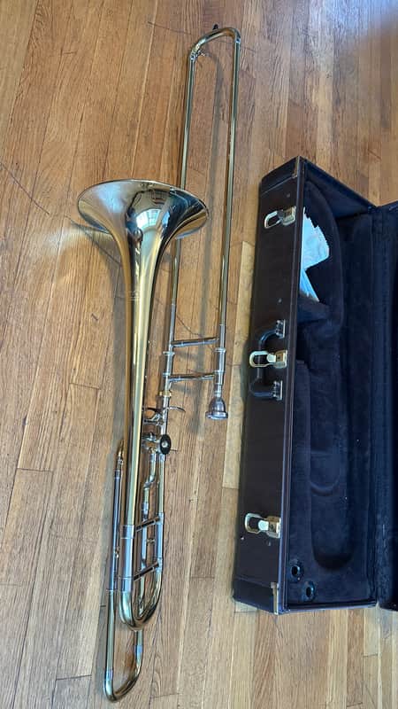 Bach 42 Stradivarius Series Tenor Trombone with Traditional Wrap F Attachment, Standard Rotor Valve 2010s - Clear Lacquered Brass image 1