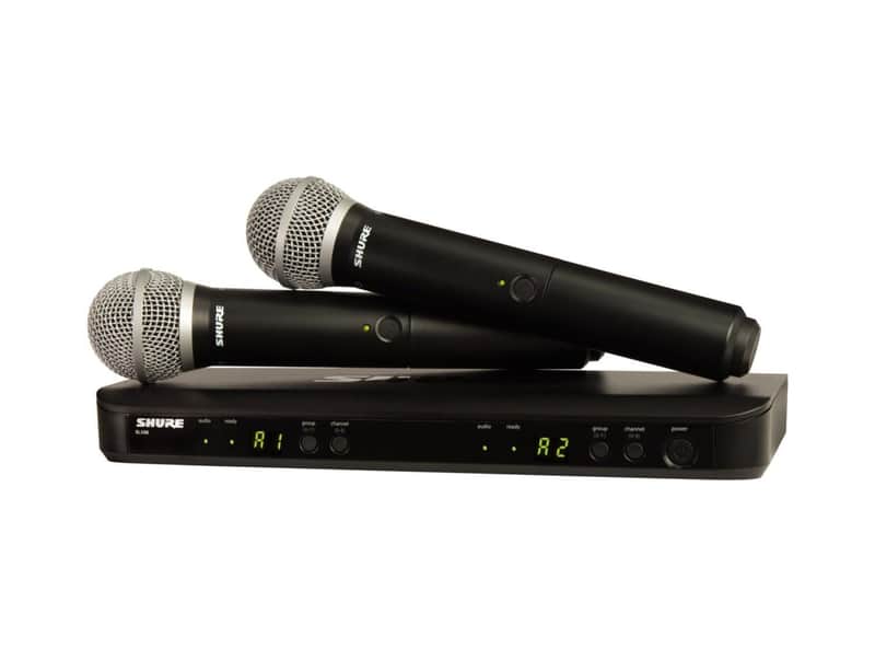 Shure BLX288/PG58 Dual Channel Handheld Wireless System (J11 Band) image 1
