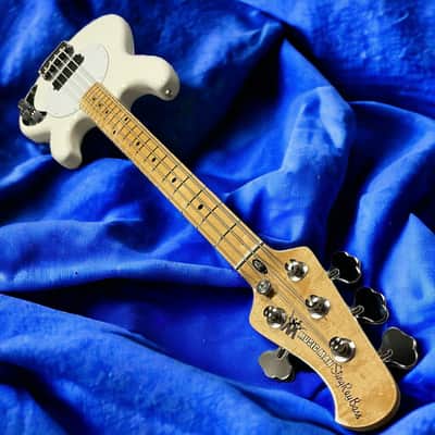 Ernie Ball Music Man StingRay 4 "70's Retro", Gloss White / Maple image 7