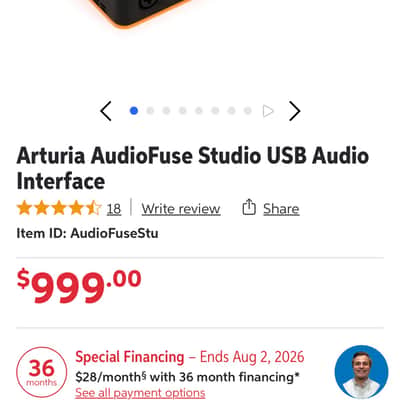 Arturia AudioFuse Studio USB-C Audio Interface 2020 - Black image 6