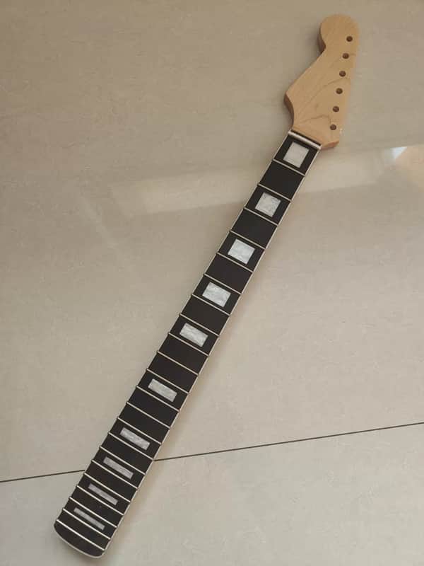 Maple Guitar Neck with Rosewood Fretboard Block Inlay - 22Fret Reverse headstock image 1