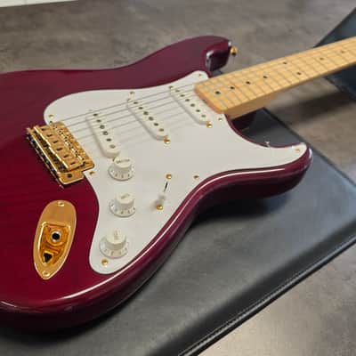 Fender Custom Shop Stratocaster 40th Anniversary Concert Limited Edition 1994 UK Exclusive ARTIST ONLY Eric Clapton Mark Knopfler Rory Gallagher George Harrison Keith Richards etc Ruby Red Ash Body Gold Hardware AAA Flame Neck USA American FSR Guitar image 14
