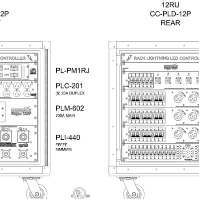 Whirlwind PLD 250A 14U Power Distro Cam Lok L-2130 to SPX19 PLC-222 UL Approved image 2