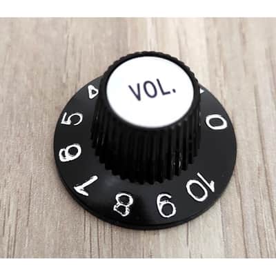 2 Black Volume Witch Hat black Knobs Silver reflector for US pots image 2