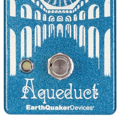 EarthQuaker Devices Aqueduct Vibrato 2018 - Present - Blue Sparkle / White Print image 1