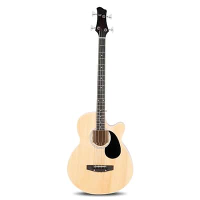 4 String Electric Acoustic Bass Guitar With Bag Burlywood image 3