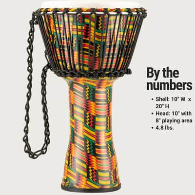 Meinl Percussion Djembe with Synthetic Shell - 10" Medium Size Rope Tuned Synthetic Head (PADJ5-M-F) image 6