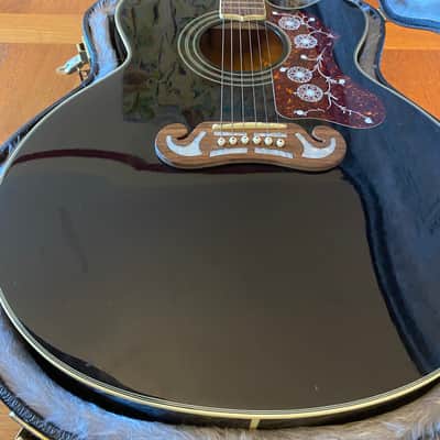 Jumbo Epiphone By Gibson EJ-200CE 1990s -2000s - Black image 4