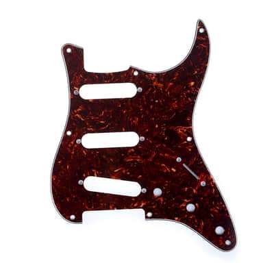 Brio 8-Hole 57 Vintage Style Strat SSS Pickguard for American Stratocaster 4 Ply Brown Tortoise image 1