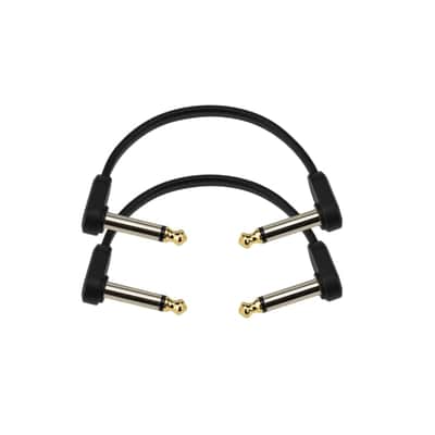 D'ADDARIO Custom Serie Flat Patch Kabel, 2er-Packung, 6,3mm Klinke gewinkelt, 10cm image 1
