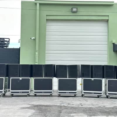 (4) Clair Brothers 12AM 12" Stage Monitor Wedges w/ Port Road Case #143 THS image 2