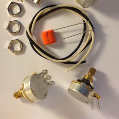 Wiring Harness Kit For J Bass 500k CTS 450G Knurled Pots .047uf 716P Orange Drop Cap image 1