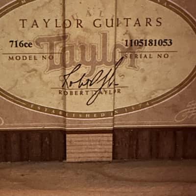Taylor 716ce Grand Symphony Acoustic-Electric 2015 Natural w/ Original Hardshell Case – Mint image 10