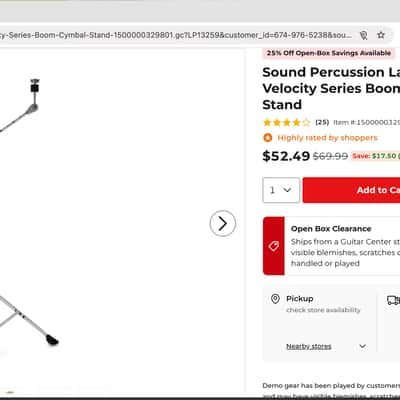 Sound Percussion Cymbal Boom Stand #3 image 9