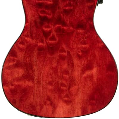Lanikai QM-RDCEC Quilt Maple Acoustic-Electric Concert Ukulele with Soft Case (Red Stain) image 6
