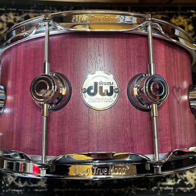 DW 6.5" x 14" Collector's Series Pure PurpleHeart Shell Snare Drum - Natural Satin Oil w/ Chrome Hardware image 1