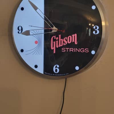 1960's Style Gibson Guitars Dealer Style Light-up Clock Killer Cool Mancave/Garage item image 4