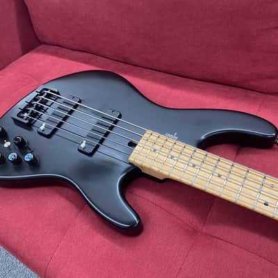 Matthieu Combe Alys-5 5-String Bass, Birdseye Maple Neck - Black w/ Agular Pickups image 2