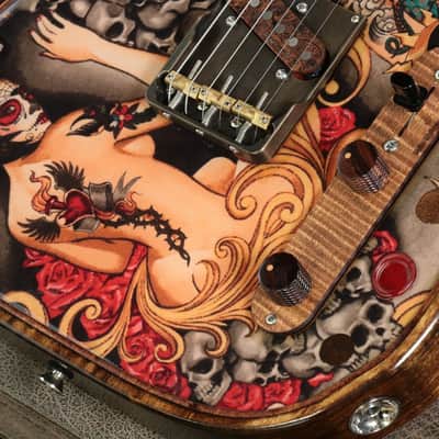 Walla Walla Guitar Company Marverick Pro Crystal Tattoo and Rose [SN 900510] [07/02] image 13