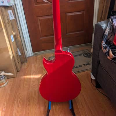 Schott Semi-Hollow LP Electric Guitar Red Chameleon Finish – Unique Build image 6