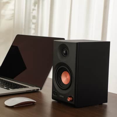 Edifier MR3 Powered Studio Monitor Speakers, Hi-Res Audio Certified Bluetooth V5.4 Active Bookshelf Speakers, 2.0 Computer Speaker with Headphone Output RCA AUX Balanced TRS Input - Black (Pair) image 4