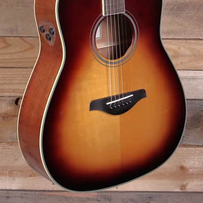Yamaha FG-TA TransAcoustic Acoustic/Electric Guitar Brown Sunburst image 2
