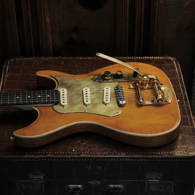 Postal Handmade Memphis Rocket Deluxe Antique Natural Bigsby Fender 57/62 Strat pickup Set image 4