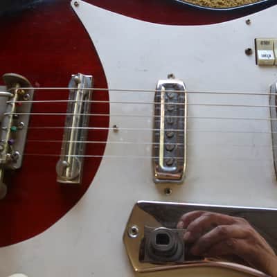 Vintage 1960s Teisco Kawai Wine Red Guitar MIJ Blues Machine Ry Cooder Hound Dog Taylor 2 PU Rare 24.5 scale image 5