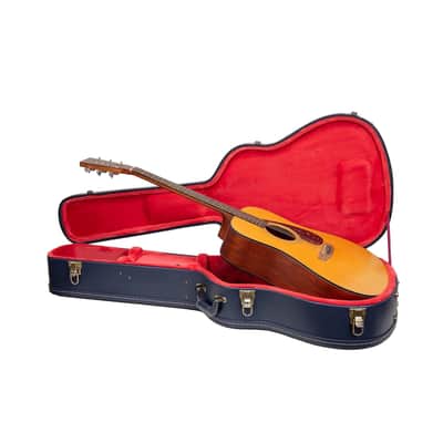 Dreadnought Guitar Case | Carved Ocean Blue Finish, Deep Scarlett Velvet Interior, Lock – Premium Wooden Hardshell image 2