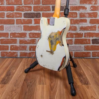 Fender Custom Shop 2020 Winter NAMM Ltd 60 Telecaster Custom Aged Olympic White Over 3-Color Sunburst Heavy Relic 2020 w/OHSC image 8