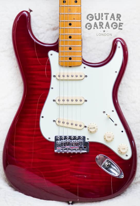 1994 Fender Japan Vintage Stratocaster Foto Flame guitar, V maple