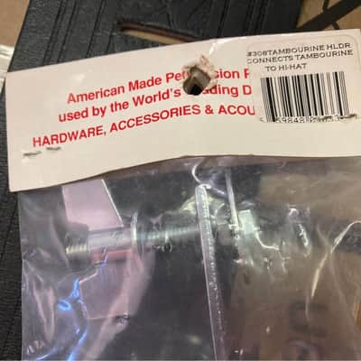 NEW OLD STOCK Danmar #308 Percussion Drum bracket mount for tambourine to hi hat image 2