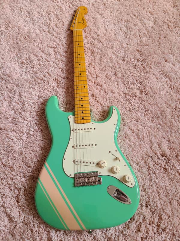 Fender FSR Traditional 50s Stratocaster 2018 - Surf Green / Shell Pink Competition Stripe image 1