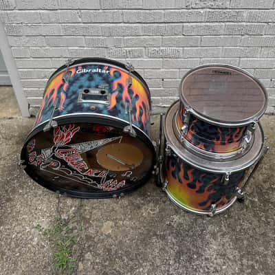 Vintage Pearl Fire Flame / Flaming Hot Cool Ranch Dorito Drums of Fury 3 piece drum set kit shell pack 22/12/16 image 2