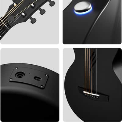 Carbon Fiber Travel Guitar - 35" Acoustic Electric with Smart AcousticPlus Technology, Built-in Effects, USB Recording, Bluetooth Speaker, Beginner Bundle with Gig Bag & Accessories image 3