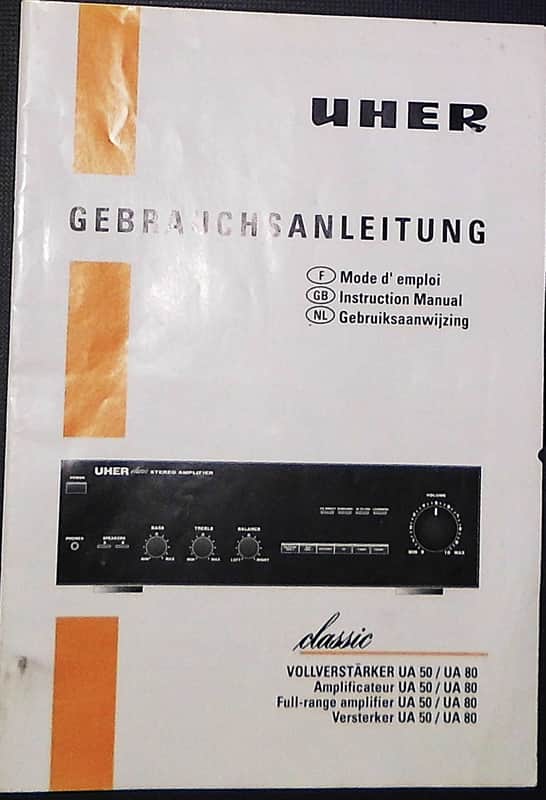 UHER Vollverstärker UA 50 / UA 80 (gebaut von Harman) ~ BEDIEN-ANLEITUNG ~ ab 7,50€