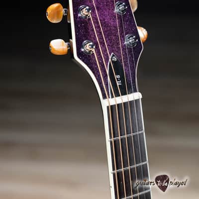 ESP LTD TL-6 Thinline Acoustic/Electric Guitar – Purple Sparkle Burst image 5