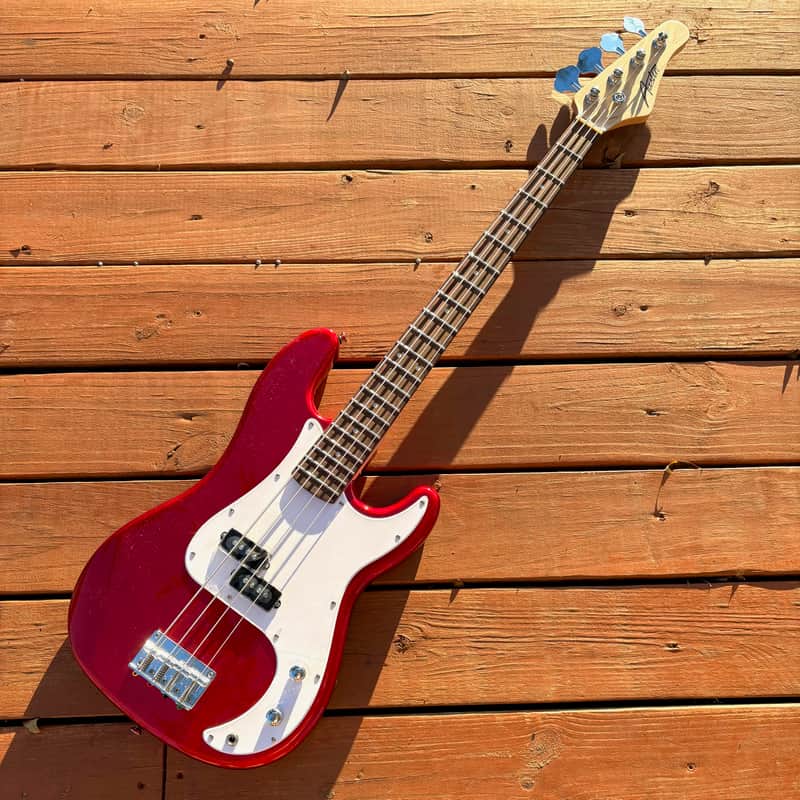 New Austin Candy Apple Red P-Bass Guitar image 1