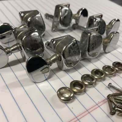 Vintage 3x3 Chrome Tuner Set With Ferrules & Screws image 3