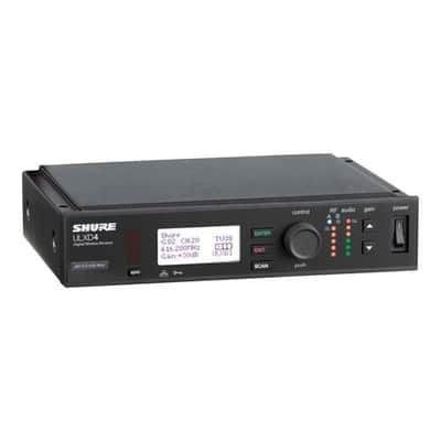 Shure ULXD4-G50 Single Digital Wireless Receiver with PS41US Power Supply, 1/2 Wave Antenna & Rack Mounting Hardware, G50/470 to 534MHz Frequency image 1