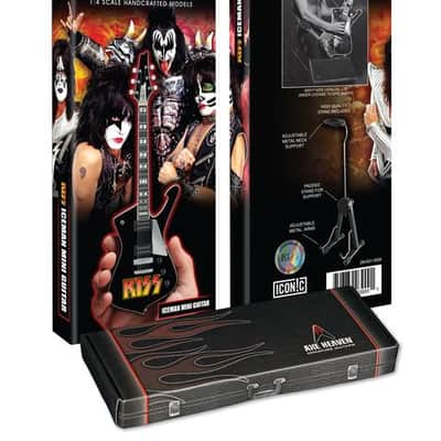 AXE HEAVEN Official KISS Logo Paul Stanley Iceman MINIATURE Guitar Display Gift image 10