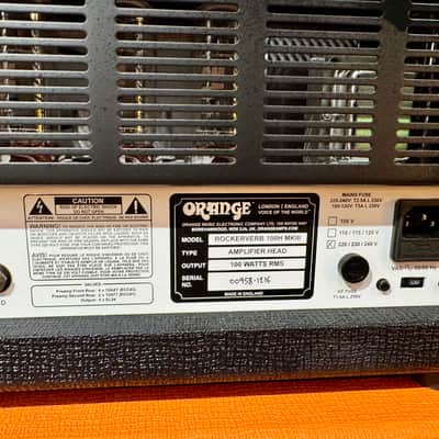 Orange Amplification SUPER STACK ROCKERVERB 100 H & PPC412 Cabinet 4x12” Made in UK image 17