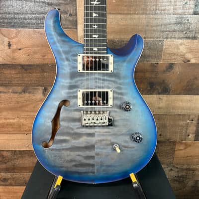 PRS CE 24 Semi-Hollow, Satin Faded Grey Black Blue Burst, Ebony, 372 image 1