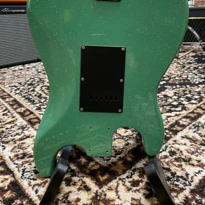 Flipped ?-Style Guitar Seafoam Green Sparkle Finish image 2